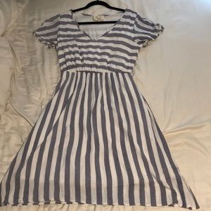 Fully lined gauze striped dress